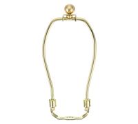 PATIKIL 6.5 Inch Lamp Harp Kit with 17.5mm Solid Brass Ball Finial, 1 Set Heavy Duty Bracket with Standard Saddle & Finial Detachable Shade Holder for Table Floor Lamps, Gold