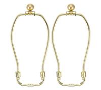PATIKIL 6.5 Inch Lamp Harp Kit with 17.5mm Solid Brass Ball Finial, 2 Set Heavy Duty Bracket with Standard Saddle & Finial Detachable Shade Holder for Table Floor Lamps, Gold