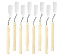 PATIKIL 6.5" Palette Knife, 8 Pcs Stainless Steel Spatula Pallet Knife, Artist Painting Tools with Plastic Handle Flat for Oil Canvas Acrylic Painting Mixing Spreading, Beige