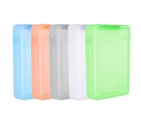 PATIKIL 6.5" x 4.5" Hard Drive Disk Case, 1Set Plastic Hard Disk Storage Box Portable Anti-Static Case for 3.5" External SSD HDD, White/Green/Blue/Orange/Grey