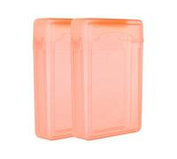 PATIKIL 6.5" x 4.5" Hard Drive Disk Case, 2Pcs Plastic Hard Disk Storage Box Portable Anti-Static Case for 3.5" External SSD HDD, Orange