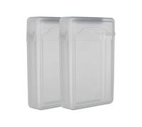 PATIKIL 6.5" x 4.5" Hard Drive Disk Case, 2Pcs Plastic Hard Disk Storage Box Portable Anti-Static Case for 3.5" External SSD HDD, Grey