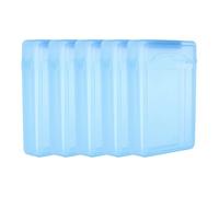 PATIKIL 6.5" x 4.5" Hard Drive Disk Case, 5Pcs Plastic Hard Disk Storage Box Portable Anti-Static Case for 3.5" External SSD HDD, Blue
