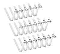 PATIKIL 6.5 x 4mm Kayak Paddle Snaps, 20 Pack Tent Pole Clips Steel V Shaped Single Pin Push Button Spring Clips Lock Tube Pole Clips for Camping Awning, Silver Tone, 26mm Long