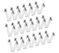 PATIKIL 6.5 x 5mm Kayak Paddle Snaps, 20 Pack Solid Tent Pole Clips Steel V Shaped Single Pin Push Button Spring Clips Lock Tube Pole Clips for Camping Awning, Silver Tone, 35mm Long