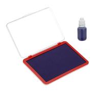 PATIKIL 6.5"x4.5" Large Stamp Pad, Washable Craft Ink Pad with Ink for Rubber Stamp Card Making Stamping Scrapbook Fingerprint Footprint Handprint, Blue/Clear