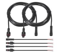 PATIKIL 6.56Ft 2 Pin Extension Cable Wire, 2 Set 22AWG Waterproof IP67 Extension Cord with 7.87" Male Female Connector kit for Boat Car Truck Indoor/Outdoor Solar LED Strip Light, Black