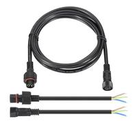PATIKIL 6.56Ft 3 Pin Extension Cable Wire, 17AWG Waterproof IP67 Extension Cord with 7.87" Male Female Connector kit for Boat Car Truck Indoor/Outdoor Solar LED Strip Light, Black