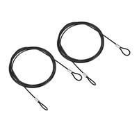 PATIKIL 6.5Ft Safety Cable Lock, 2 Pack Stainless Steel 2mm Dia Security Wire Rope with Double Loop for Stage Lighting Luggage Lock Black