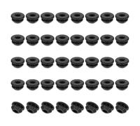 PATIKIL 6.5mm Diameter Silicone Hole Plug, 40 Pcs Round Snap in Type Locking Furniture Button Protective Cover Cap Head Fit for 6.5-7mm Hole for Seal Bulkhead Cylinder Hole, Black