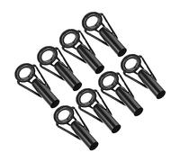 PATIKIL 6.5mm Fishing Rod Tip Repair Kit, 8pcs Stainless Steel Pole Ring Guide Replacement for Saltwater Freshwater Fishing, Black
