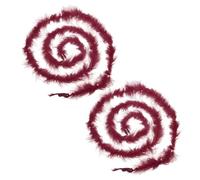PATIKIL 6.6 Ft Feather Boas, 2 Pcs Feather for DIY Craft Sewing Trim Home Wedding Holiday Home Decor Graduation Party Christmas, Wine Red