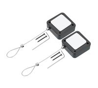 PATIKIL 6.6 ft Retractable Remote Control Tether, 2 Pack Security Cable Lanyard Lock with Double Sided Adhesive & Screw for TV Remote Control Gaming Controller, Black(Lock Buckles)