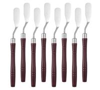 PATIKIL 6.65" Palette Knife, 8 Pcs Stainless Steel Spatula Pallet Knife, Artist Painting Tools with Round Plastic Handle Flat for Oil Canvas Acrylic Painting Mixing Spreading, Dark Red