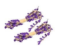 PATIKIL 6.6ft 5mm Burlap Leaf Ribbon, 2 Pack Braided Decoration Vine Natural Jute Rope Twine with Artificial Leaves for Jungle Wedding Party Home Garden Decor, Purple