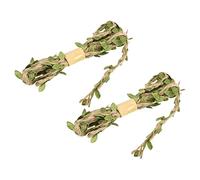 PATIKIL 6.6ft 5mm Burlap Leaf Ribbon, 2 Pack Braided Decoration Vine Natural Jute Rope Twine with Artificial Leaves for Jungle Wedding Party Home Garden Decor, Green