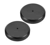PATIKIL 6.75" x 1.2" Wooden Lamp Base, 2pcs Round Solid Wooden Base Wood Desk Lamp Display Stand Replacement for Bedroom Bedside Table Lamps DIY, Black