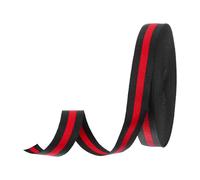 PATIKIL 6/8" Black Red Striped Grosgrain Ribbon, 25 Yard Polyester Fabric Stripe Craft Ribbon Double Faced Design for Bow Gift Wrapping DIY Making Garment Christmas Decorations
