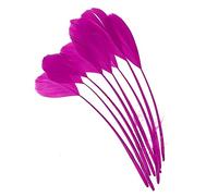 PATIKIL 6-8 Inch Goose Feathers, 50 Pack Bulk Natural Feathers for Crafts Carnival Handwork Clothing Costumes Wedding Party Style 4, Rose Red