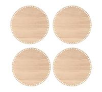 PATIKIL 6" Dia Crochet Basket Bottom, 4Pcs Round Crochet Knitting Wooden Base for DIY Craft Weaving Basket Making Supplies Home Decoration, Wood Color