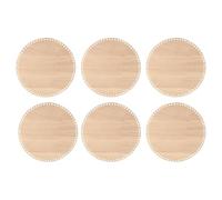 PATIKIL 6" Dia Crochet Basket Bottom, 6Pcs Round Crochet Knitting Wooden Base for DIY Craft Weaving Basket Making Supplies Home Decoration, Wood Color
