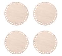PATIKIL 6" Diameter Crochet Basket Bottom, 4Pcs Round Blank Crochet Knitting Wooden Base for DIY Craft Weaving Basket Making Supplies Home Decoration, Brown