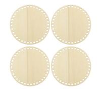 PATIKIL 6" Diameter Crochet Basket Bottom, 4Pcs Round Blank Crochet Knitting Wooden Base for DIY Craft Weaving Basket Making Supplies Home Decoration, Wood Color