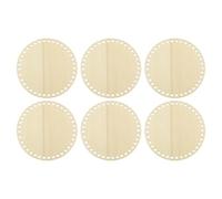 PATIKIL 6" Diameter Crochet Basket Bottom, 6Pcs Round Blank Crochet Knitting Wooden Base for DIY Craft Weaving Basket Making Supplies Home Decoration, Wood Color