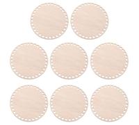 PATIKIL 6" Diameter Crochet Basket Bottom, 8Pcs Round Blank Crochet Knitting Wooden Base for DIY Craft Weaving Basket Making Supplies Home Decoration, Brown