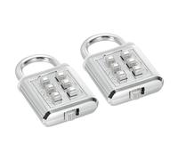 PATIKIL 6 Digit Button Combination Padlock, 2 Pack 3 Position Locking Mechanism Push Button Security Digital Lock for Gym Sports Locker Cabinet Toolbox, Silver Tone