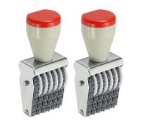 PATIKIL 6 Digit Number Roller Stamp, 2Pcs Adjustable Rubber Stamp Changeable Numerical Symbol Office Date for Business Creative Price Tag