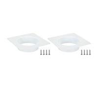 PATIKIL 6" Duct Connector Flange, 2 Pack Dryer Vent Wall Plate Square to Round Straight Ducting Plate for Air Heating Cooling Ventilation Exhaust Fan, White