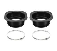 PATIKIL 6" Duct Connector Flange, 2 Pack Dryer Vent Wall Plate Square to Round Straight with Clamp for Air Heating Cooling Ventilation Exhaust Fan, Black