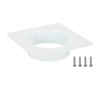 PATIKIL 6" Duct Connector Flange, Dryer Vent Wall Plate Square to Round Straight Ducting Plate for Air Heating Cooling Ventilation Exhaust Fan, White