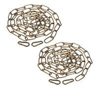 PATIKIL 6 Feet Gold Bronze Finish Lighting Hanging Chain, 2 Set Metal Looping Chain for Hanging Plant Pendant Chandelier Light Fixture