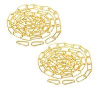 PATIKIL 6 Feet Gold Finish Lighting Hanging Chain, 2 Set Metal Looping Chain for Hanging Plant Pendant Chandelier Light Fixture