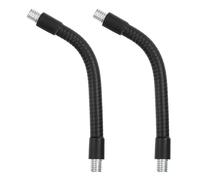 PATIKIL 6" Gooseneck, 2Pcs 3/8"-16 Male to Male Thread Metal Universal Hose Flexible Arm Gooseneck Tube Extension Holder for Action Camera, Phone, Microphone, Black