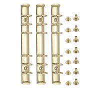 PATIKIL 6 Holes Ring Binder, A6 Notebook 20mm Book Binding Kits Planner Maker Binder Ring Clip Mechanisms with Screw for Journal Bill Paper, Gold, 3 Set