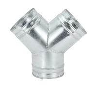 PATIKIL 6 Inch 3 Way Duct Connector, Galvanized Steel 45 Degree Y-Shape Ducting Splitter Air Vent Duct Hose Exhaust Pipe Adapter Dust Collection Fitting for HVAC Dryer Systems