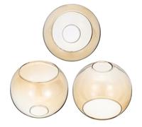 PATIKIL 6 Inch Amber Color Glass Globe Shades Replacement, 3pcs Handmade Glass Lamp Shade Lampshade Light Fixture with 1-5/8" Fitter for Chandelier Pendant Light Wall Sconces