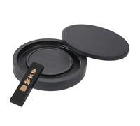 PATIKIL 6 Inch Chinese Calligraphy Inkstone with Ink Stick, Square Ink Stone Tray for Traditional Calligraphy Practice Painting Drawing, Black