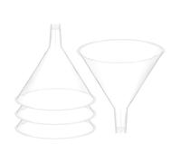 PATIKIL 6 Inch Clear Plastic Funnel, 4 Pcs Wide Mouth Multipurpose Transfer Funnel with Long Spout for Filling Water Bottle Liquid Lab Spices Powder Oil