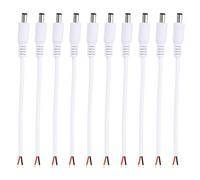 PATIKIL 6 Inch DC Power Cable, 20 Pcs 5.5mm x 2.1mm Barrel Plug Socket Cables DC Male Plug to Bare Wire Open Adapter for LED Strip, CCTV Camera, White