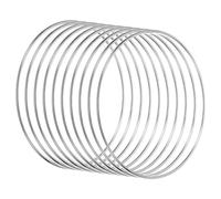 PATIKIL 6 Inch Dream Catcher Rings, 10 Pcs Metal Macrame Wreath Floral Round Ring Hoop for Home Car DIY Craft Wedding Wall Hanging Decorations, Silver