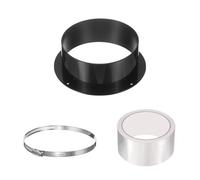 PATIKIL 6 Inch Duct Connector Flange, ABS Plastic Straight Pipe Flange Dryer Vent Connector with Clamp for Air Heating Cooling Ventilation HVAC System, Black