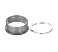 PATIKIL 6 Inch Duct Connector Flange, Metal Straight Pipe Exhaust Hose Flange with Clamp for Heating Cooling Ventilation HVAC System