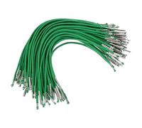 PATIKIL 6 Inch Elastic Barbed Cord, 100 Pcs 2mm Loop Stretch Round String with Metal Barb Fasteners for Hats Masks Menus Crafting Book, Green (16.5cm)