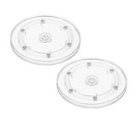 PATIKIL 6 Inch Heavy Rotating Swivel Stand, 2Pcs 360˚ Rotation Lazy Susan Turntable with Steel Ball Bearings for Model Base Rotating Plants TV Computers Monitors, Clear