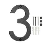 PATIKIL 6 Inch House Numbers for Outside, Number 3 ABS Plastic Texture Floating House Number Modern Mailbox Address Door Numbers with Nail Kit for Outdoor Residential Street, Black