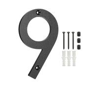PATIKIL 6 Inch House Numbers for Outside, Number 9 ABS Plastic Texture Floating House Number Modern Mailbox Address Door Numbers with Nail Kit for Outdoor Residential Street, Black